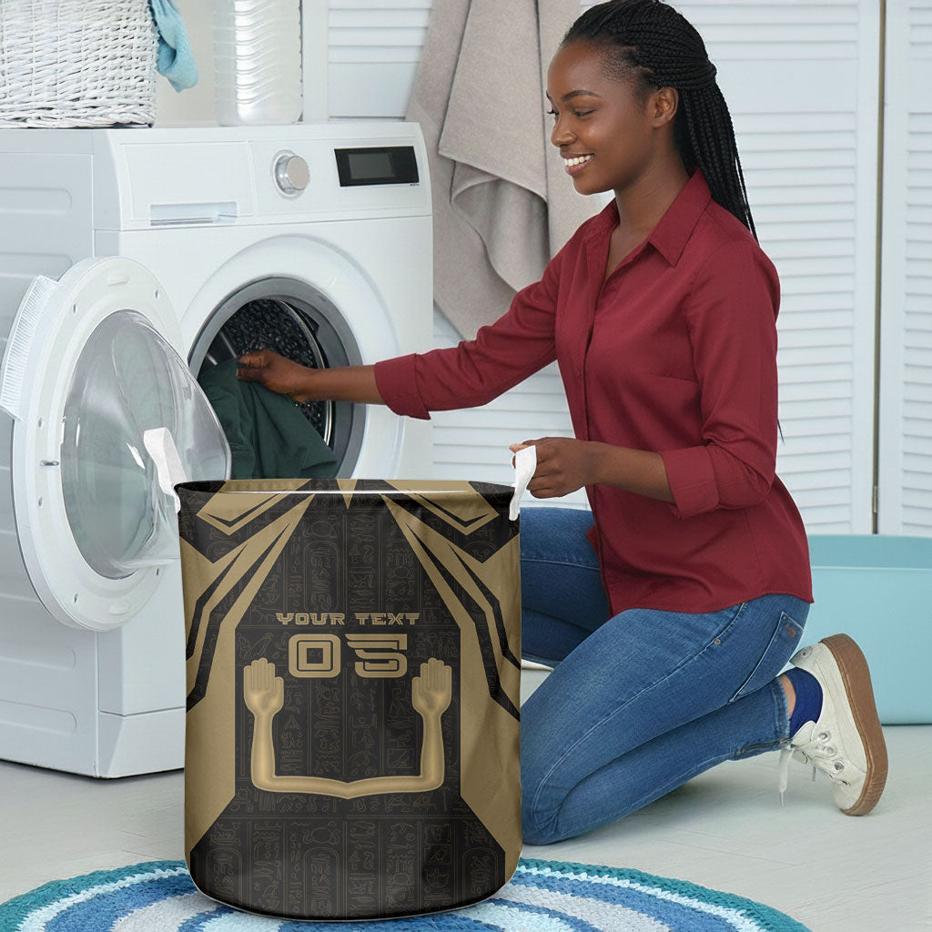 Custom Egypt KA Laundry Basket Gold Symbol Hieroglyphic Texture