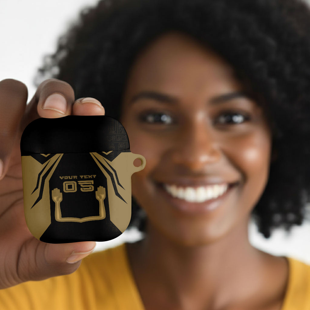 Custom Egypt KA AirPods Case Gold Symbol Hieroglyphic Texture