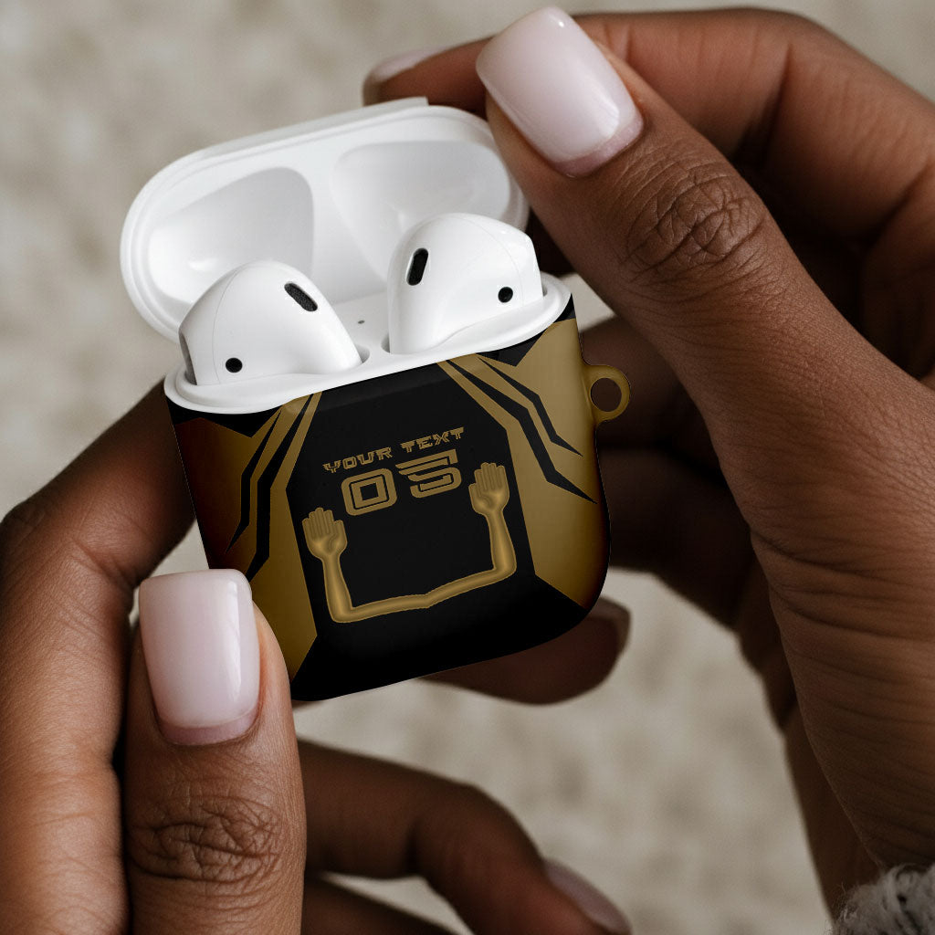 Custom Egypt KA AirPods Case Gold Symbol Hieroglyphic Texture