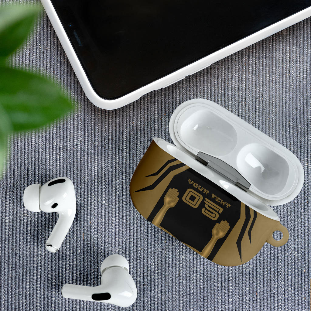 Custom Egypt KA AirPods Case Gold Symbol Hieroglyphic Texture