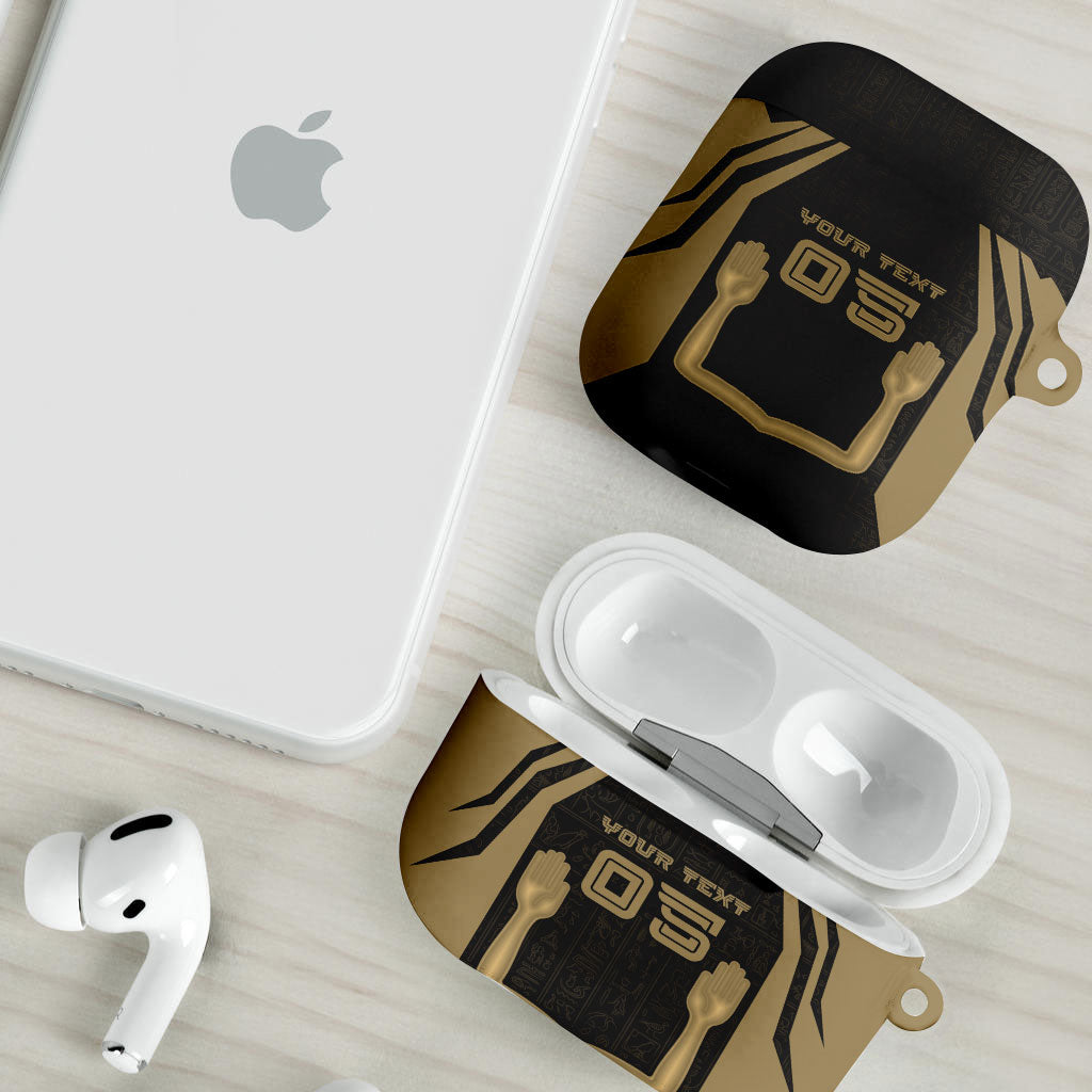 Custom Egypt KA AirPods Case Gold Symbol Hieroglyphic Texture