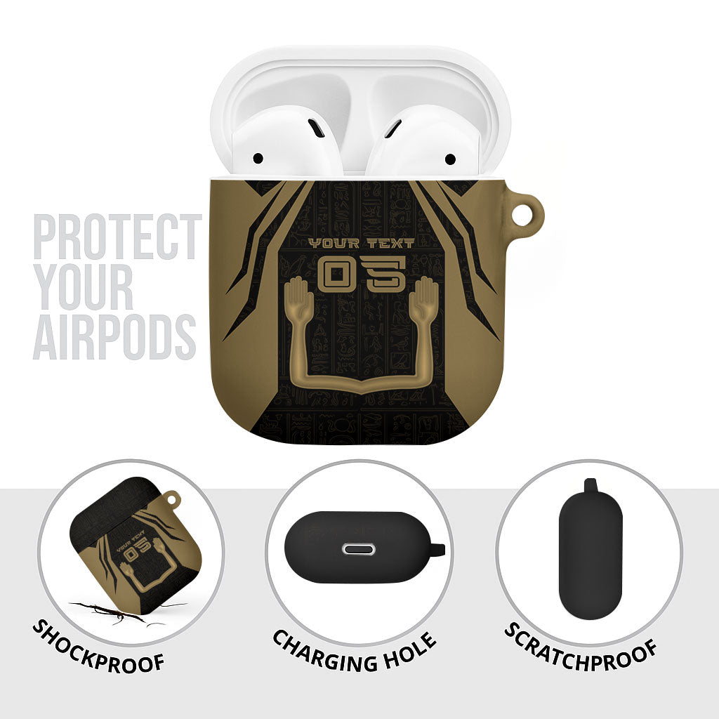 Custom Egypt KA AirPods Case Gold Symbol Hieroglyphic Texture