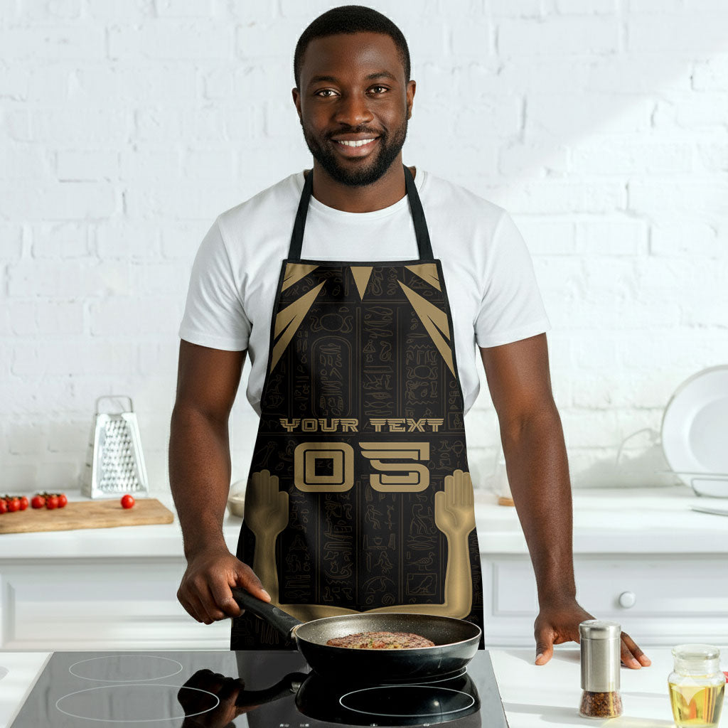 Custom Egypt KA Apron Gold Symbol Hieroglyphic Texture