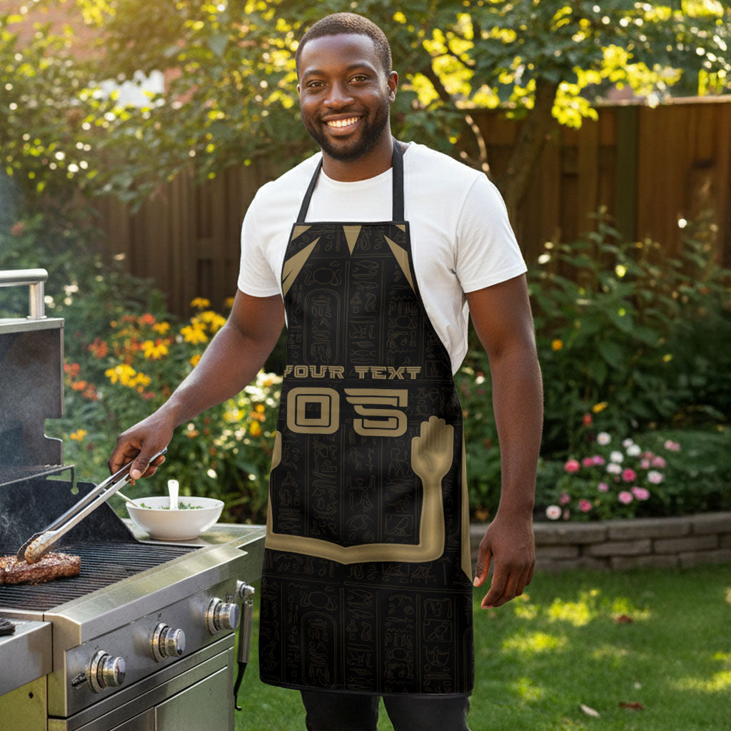 Custom Egypt KA Apron Gold Symbol Hieroglyphic Texture