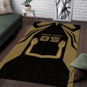 Custom Egypt KA Area Rug Gold Symbol Hieroglyphic Texture