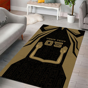 Custom Egypt KA Area Rug Gold Symbol Hieroglyphic Texture