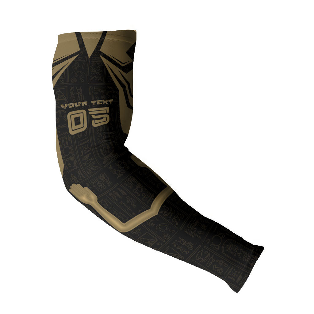Custom Egypt KA Arm Sleeves Gold Symbol Hieroglyphic Texture