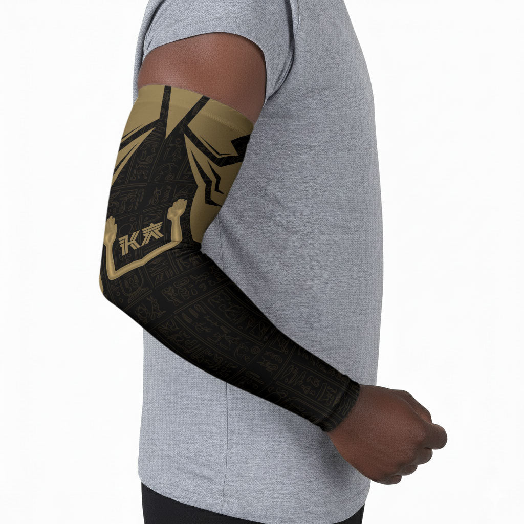 Custom Egypt KA Arm Sleeves Gold Symbol Hieroglyphic Texture