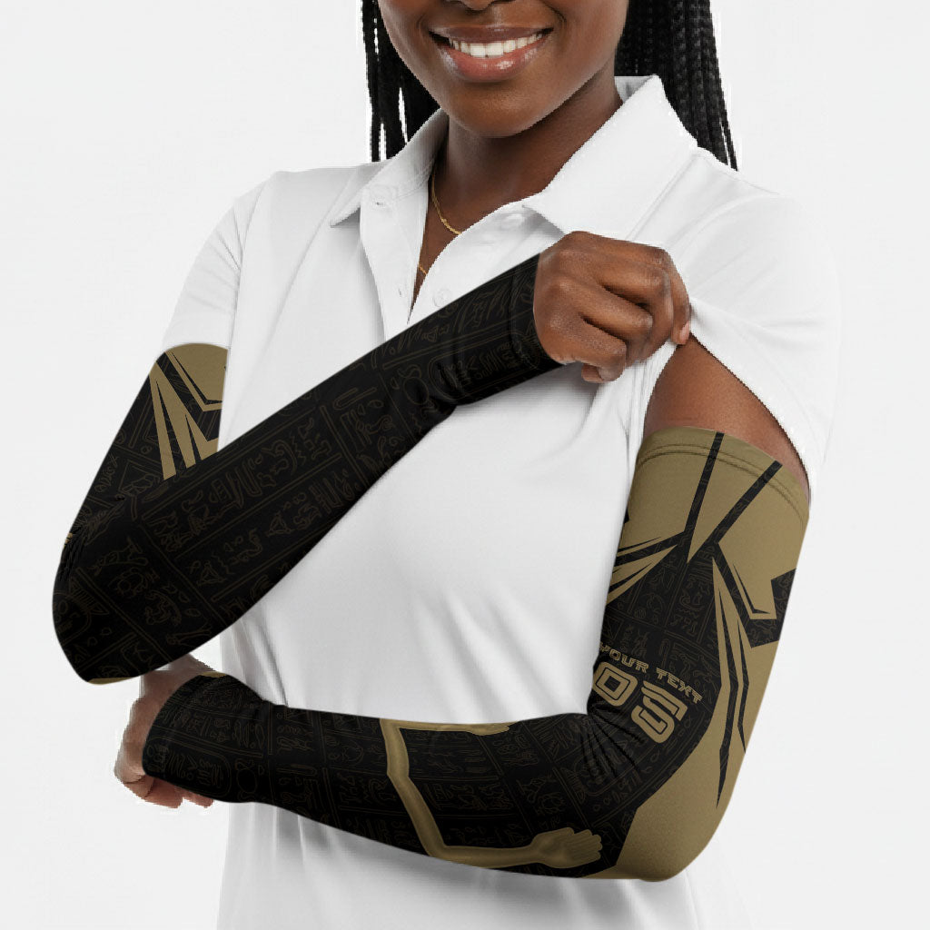Custom Egypt KA Arm Sleeves Gold Symbol Hieroglyphic Texture