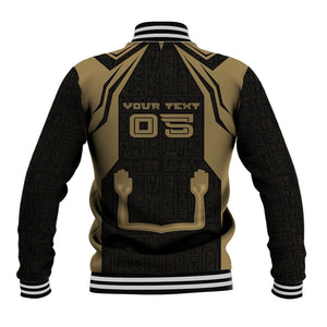 Custom Egypt KA Baseball Jacket Gold Symbol Hieroglyphic Texture