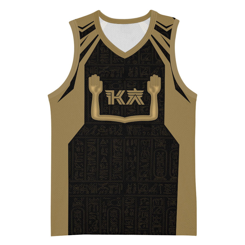 Custom Egypt KA Basketball Jersey Gold Symbol Hieroglyphic Texture