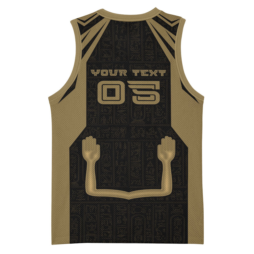 Custom Egypt KA Basketball Jersey Gold Symbol Hieroglyphic Texture