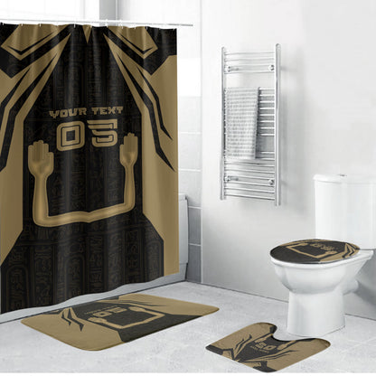 Custom Egypt KA Bathroom Set Gold Symbol Hieroglyphic Texture