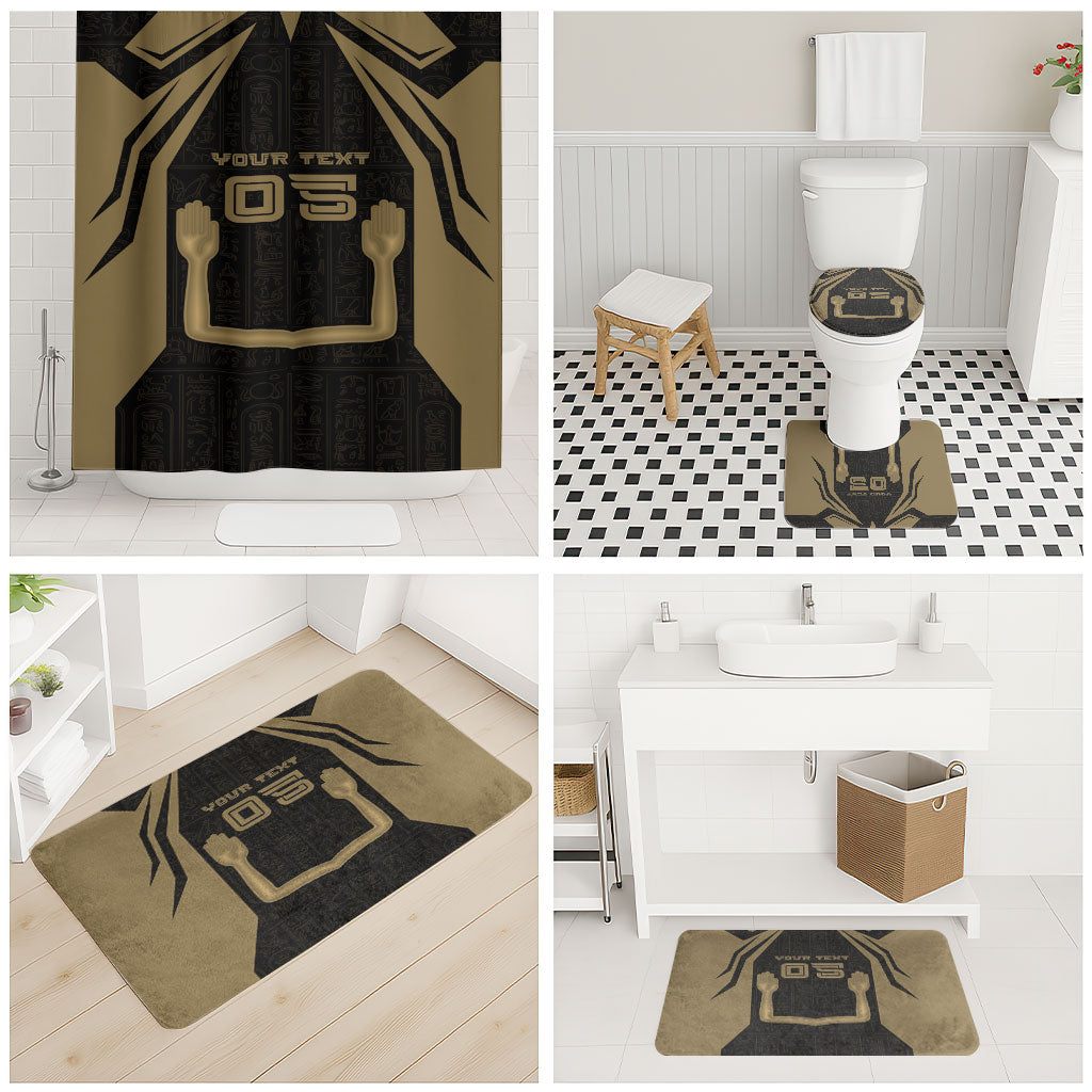 Custom Egypt KA Bathroom Set Gold Symbol Hieroglyphic Texture
