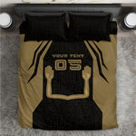 Custom Egypt KA Bedding Set Gold Symbol Hieroglyphic Texture