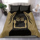 Custom Egypt KA Bedding Set Gold Symbol Hieroglyphic Texture