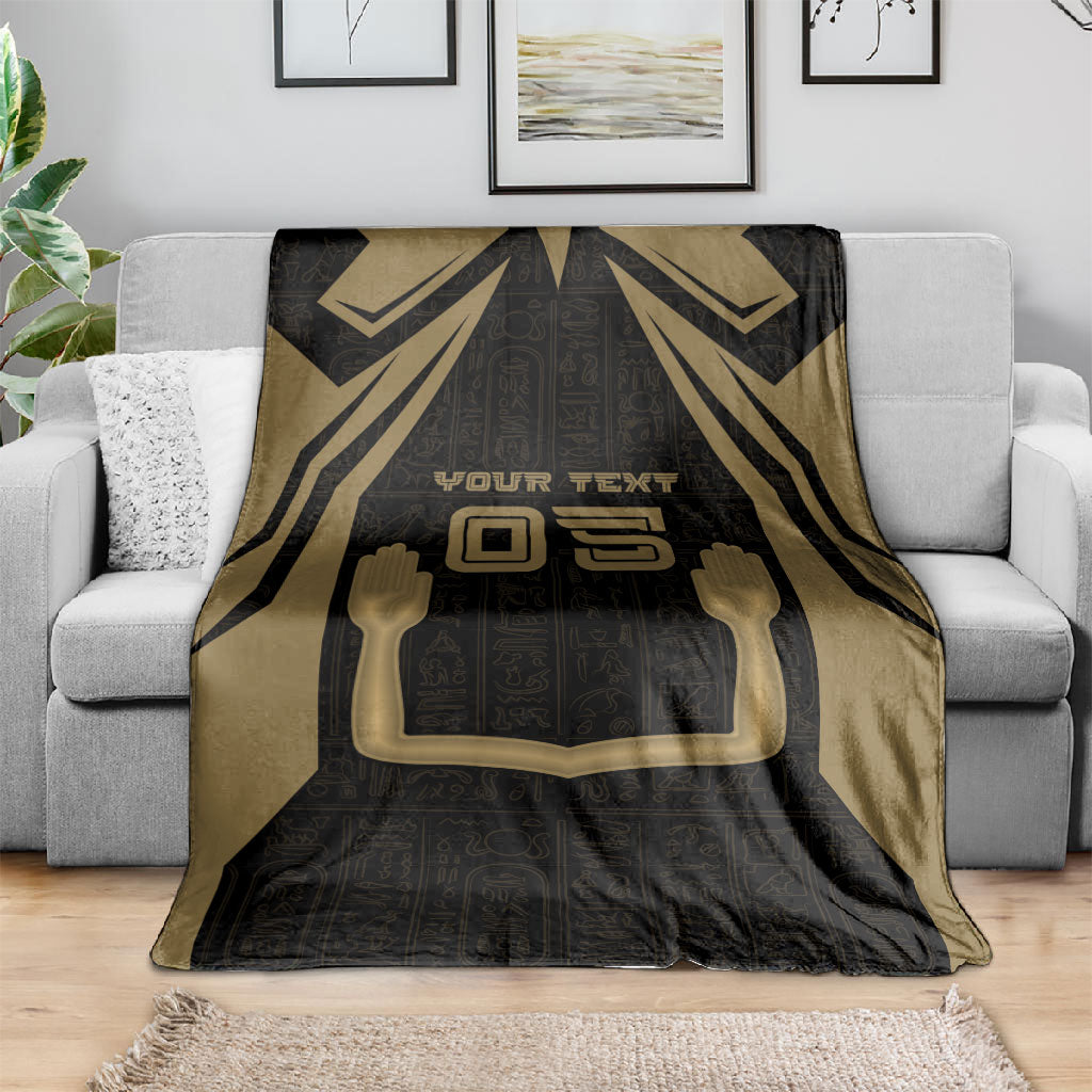 Custom Egypt KA Blanket Gold Symbol Hieroglyphic Texture