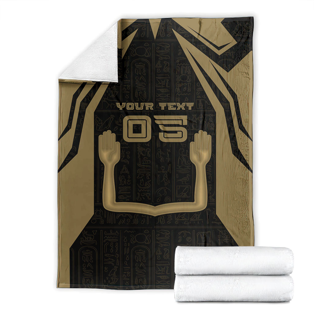 Custom Egypt KA Blanket Gold Symbol Hieroglyphic Texture