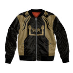 Custom Egypt KA Bomber Jacket Gold Symbol Hieroglyphic Texture