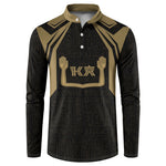 Custom Egypt KA Button Sweatshirt Gold Symbol Hieroglyphic Texture