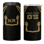 Custom Egypt KA 4 in 1 Can Cooler Tumbler Gold Symbol Hieroglyphic Texture