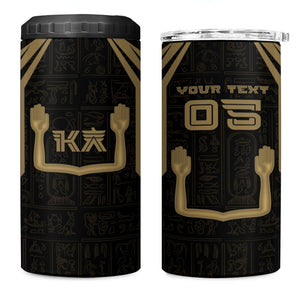 Custom Egypt KA 4 in 1 Can Cooler Tumbler Gold Symbol Hieroglyphic Texture