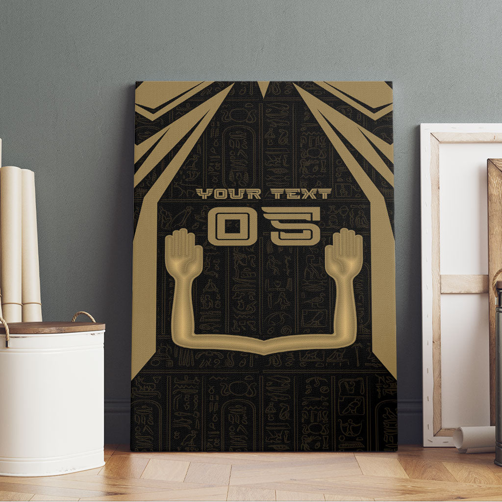 Custom Egypt KA Canvas Wall Art Gold Symbol Hieroglyphic Texture
