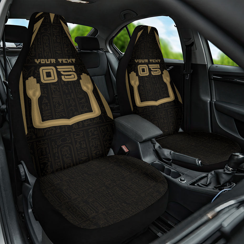 Custom Egypt KA Car Seat Cover Gold Symbol Hieroglyphic Texture