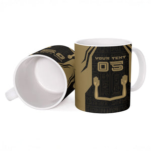 Custom Egypt KA Ceramic Mug Gold Symbol Hieroglyphic Texture