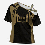 Custom Egypt KA Cross Shoulder Shirt Gold Symbol Hieroglyphic Texture