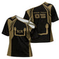 Custom Egypt KA Cross Shoulder Shirt Gold Symbol Hieroglyphic Texture