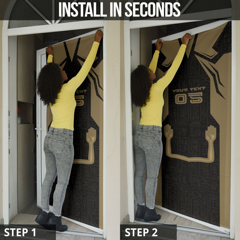 Custom Egypt KA Door Cover Gold Symbol Hieroglyphic Texture