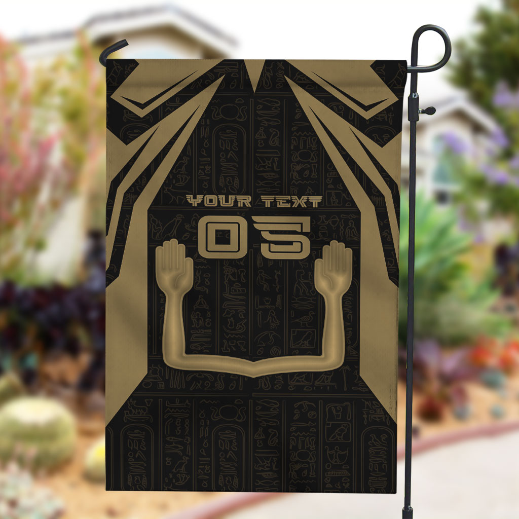Custom Egypt KA Garden Flag Gold Symbol Hieroglyphic Texture