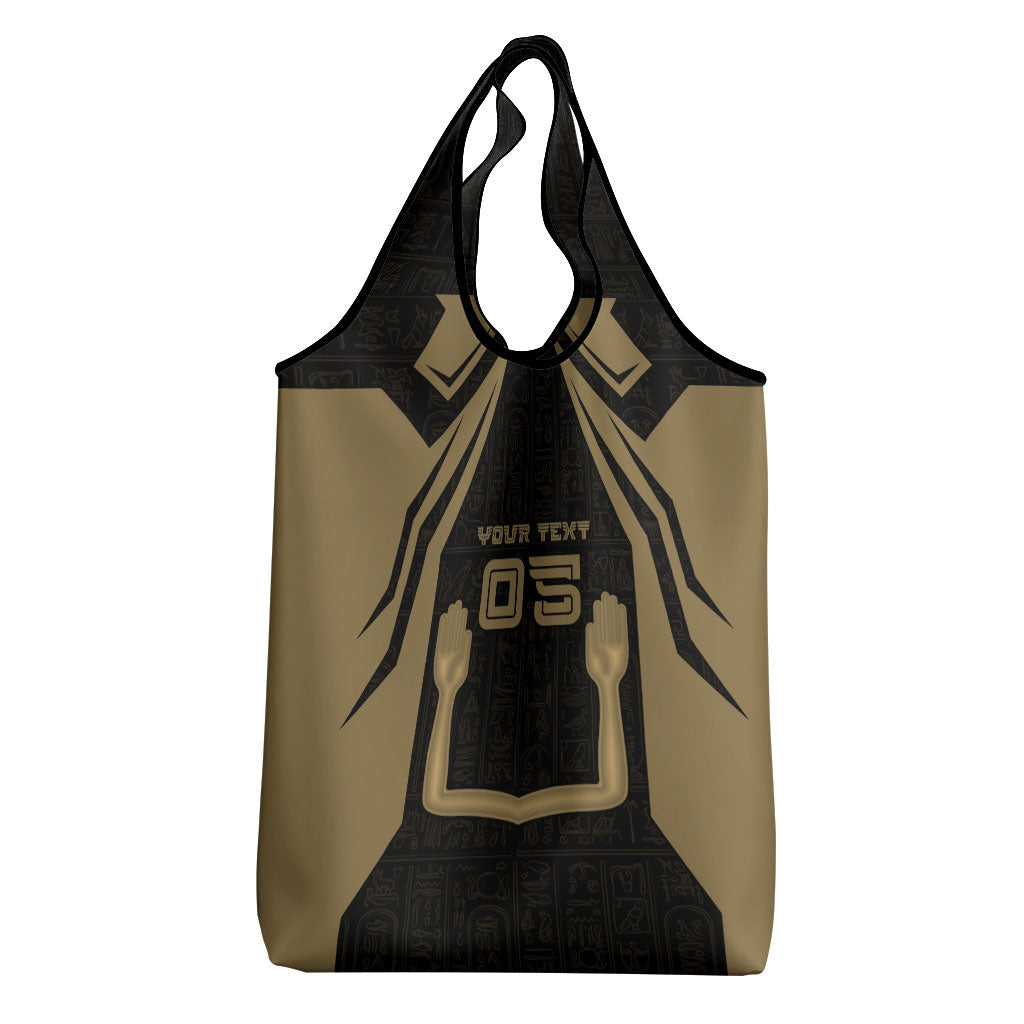 Custom Egypt KA Grocery Bag Gold Symbol Hieroglyphic Texture