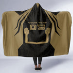 Custom Egypt KA Hooded Blanket Gold Symbol Hieroglyphic Texture