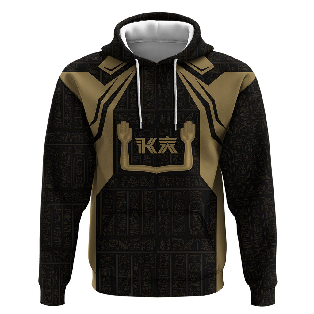 Custom Egypt KA Hoodie Gold Symbol Hieroglyphic Texture