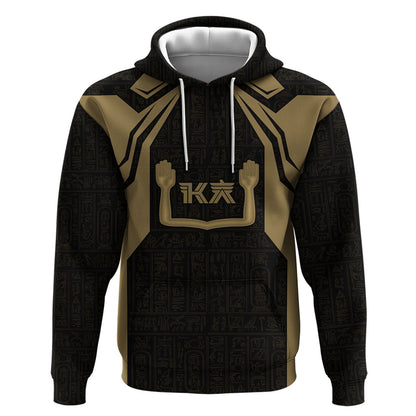 Custom Egypt KA Hoodie Gold Symbol Hieroglyphic Texture