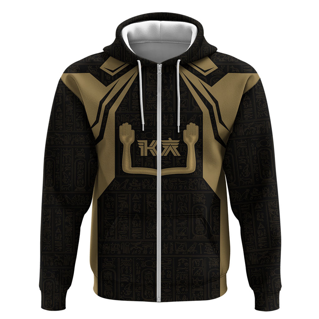 Custom Egypt KA Hoodie Gold Symbol Hieroglyphic Texture