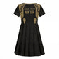 Custom Egypt KA Kid Short Sleeve Dress Gold Symbol Hieroglyphic Texture