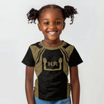 Custom Egypt KA Kid T shirt Gold Symbol Hieroglyphic Texture