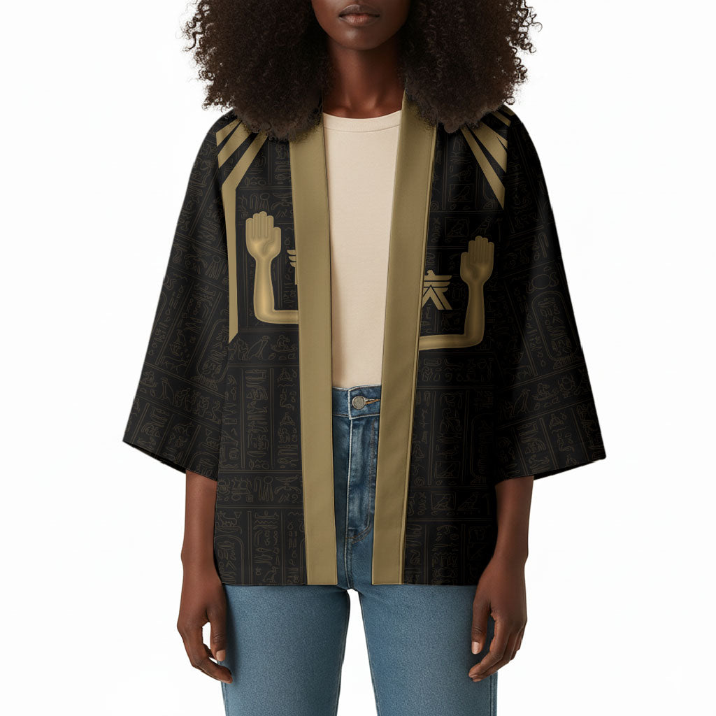 Custom Egypt KA Kimono Gold Symbol Hieroglyphic Texture