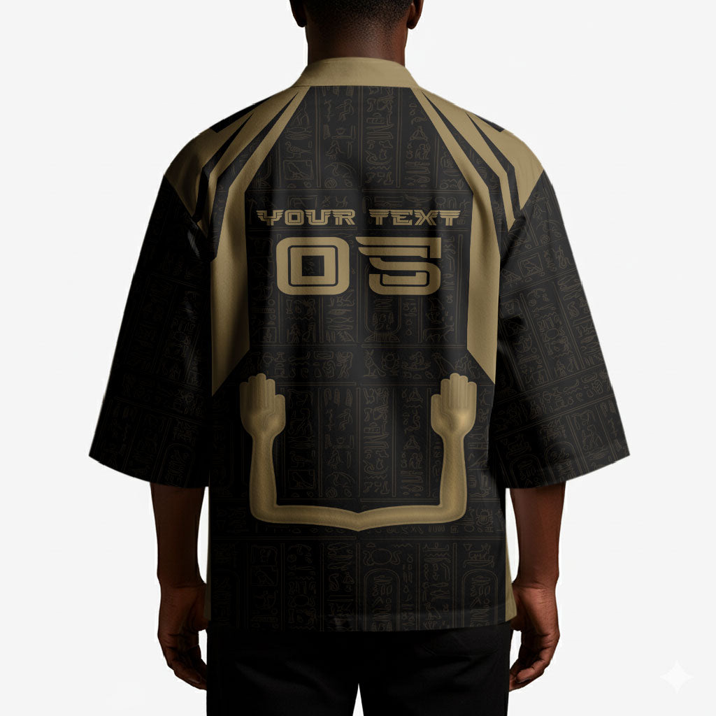 Custom Egypt KA Kimono Gold Symbol Hieroglyphic Texture