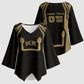Custom Egypt KA Kimono Sleeve Blouse Gold Symbol Hieroglyphic Texture