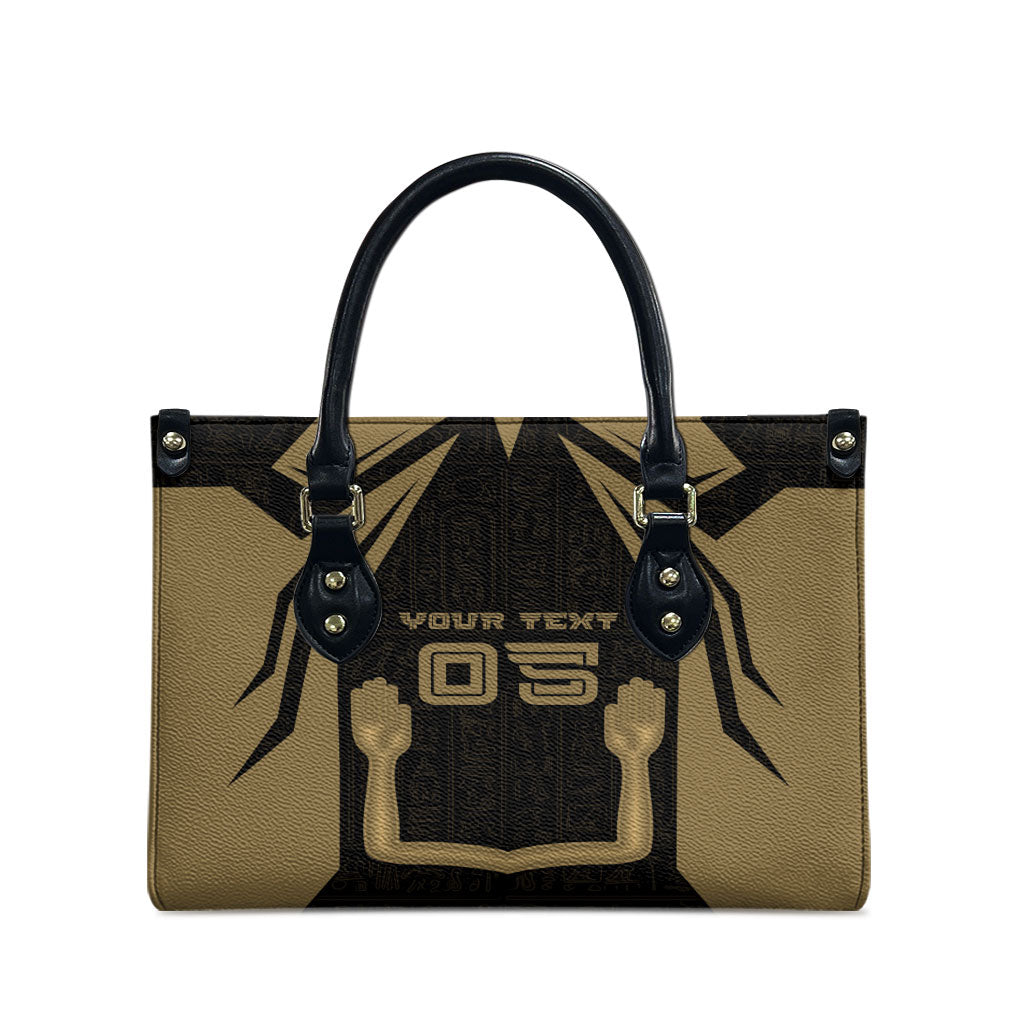 Custom Egypt KA Leather Bag Gold Symbol Hieroglyphic Texture