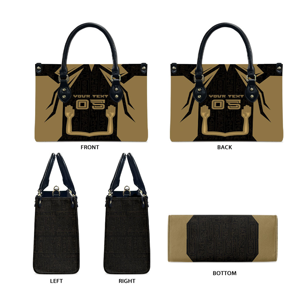 Custom Egypt KA Leather Bag Gold Symbol Hieroglyphic Texture