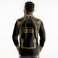 Custom Egypt KA Long Sleeve Polo Shirt Gold Symbol Hieroglyphic Texture
