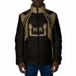 Custom Egypt KA Padded Jacket Gold Symbol Hieroglyphic Texture