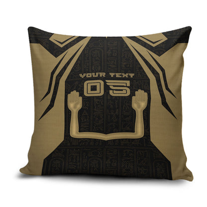 Custom Egypt KA Pillow Cover Gold Symbol Hieroglyphic Texture