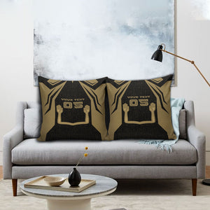 Custom Egypt KA Pillow Cover Gold Symbol Hieroglyphic Texture