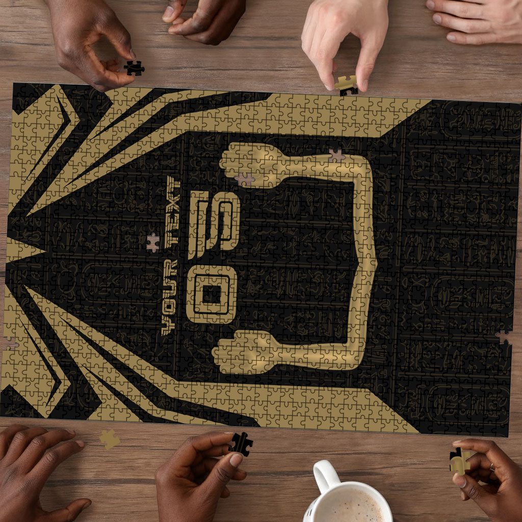 Custom Egypt KA Puzzle Gold Symbol Hieroglyphic Texture